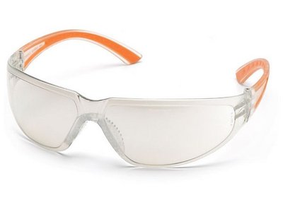 Clear Frame Safety Spectacles - Orange Tips